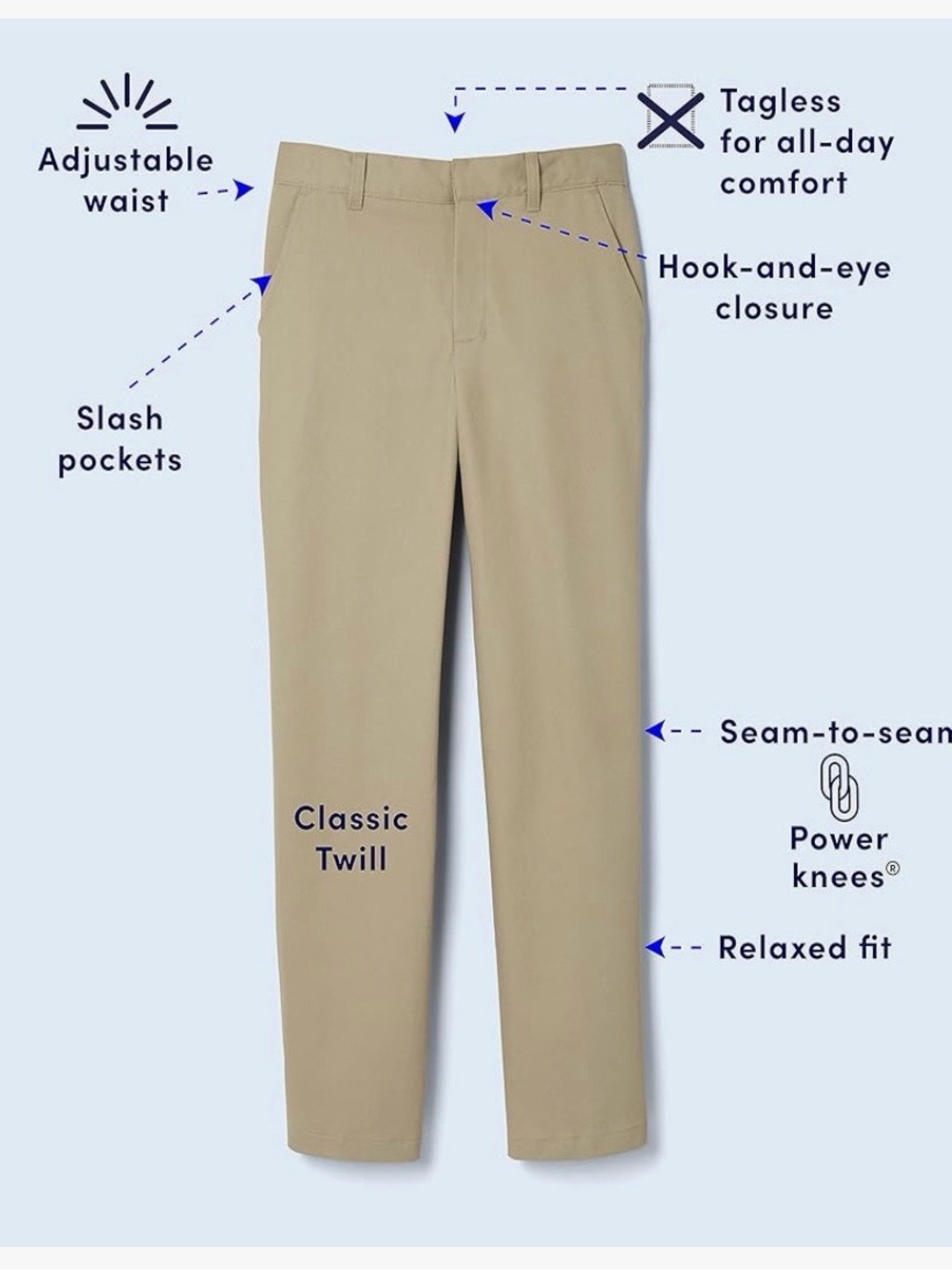 French Toast Black Boys Straight Casual Pants - Picture 4 of 15